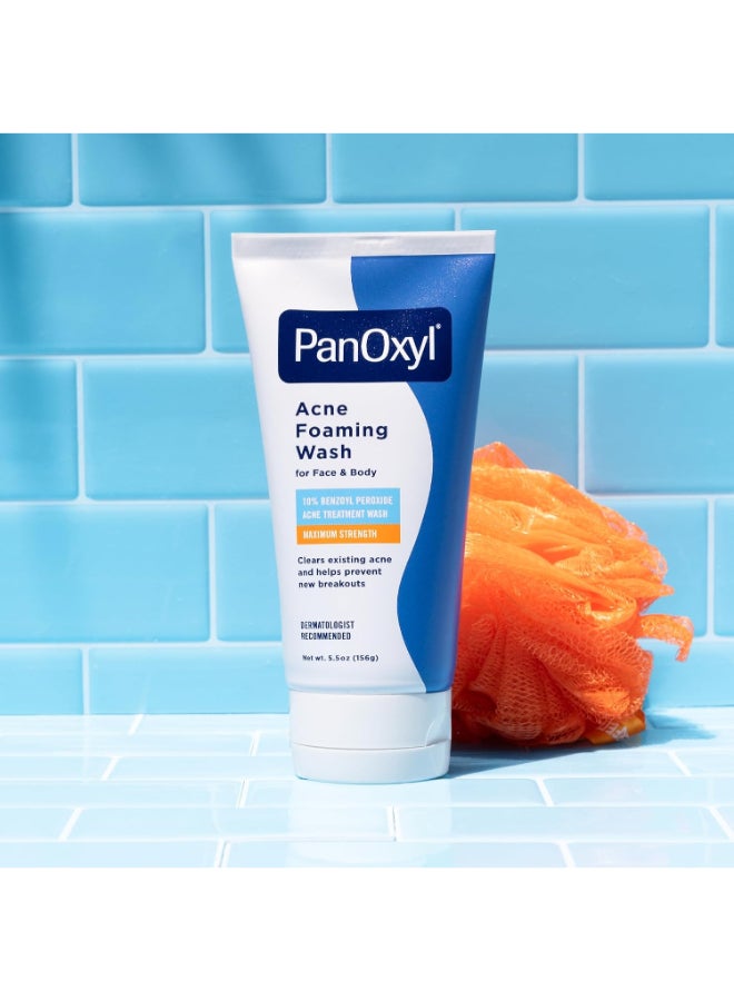 PanOxyl Acne Foaming Wash, Peroxide 10% Maximum Strength 5.5 Oz Packaging May Vary....