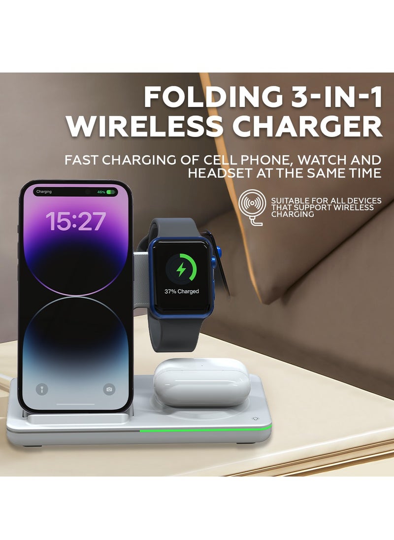 AMROAH 3-in-1 Wireless Charger Stand – Fast Charge