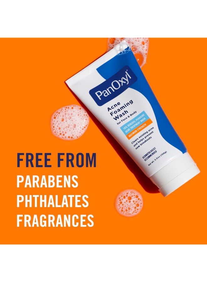 PanOxyl Acne Foaming Wash, Peroxide 10% Maximum Strength 5.5 Oz Packaging May Vary....