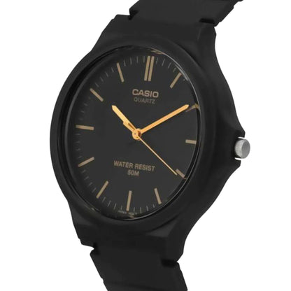 CASIO  Men's Water Resistant Analog Watch MW-240-1E2VDF - 44 mm - Black