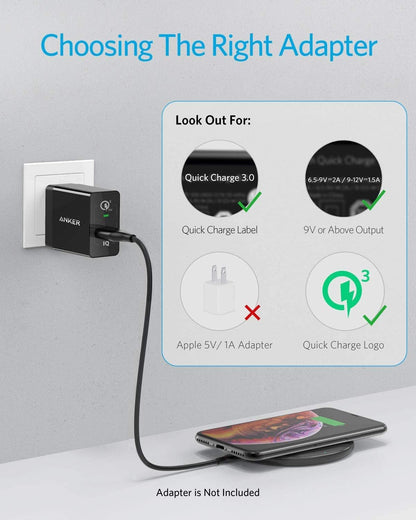 Anker Qi-Certified 10W Wireless Charger for Samsung & iPhone