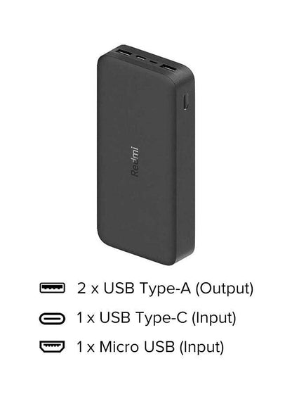 Xiaomi 20000mAh High-Speed Charging Technology Powerbank 18 watt Black