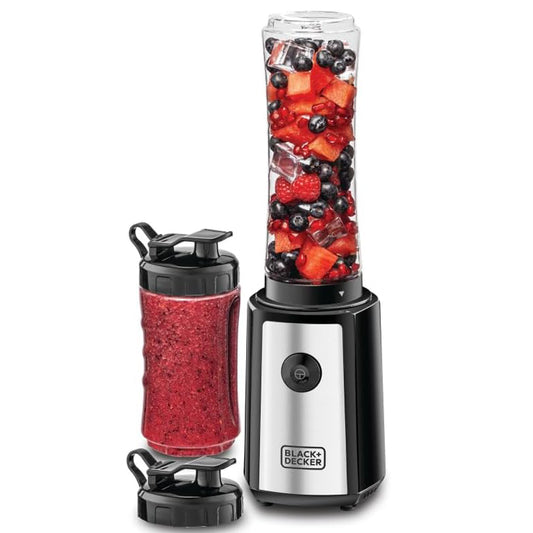 BLACK + DECKER Sports Blender/Smoothie Maker, 6-Piece Set with 500ml & 300ml BPA-Free Sports Bottles,